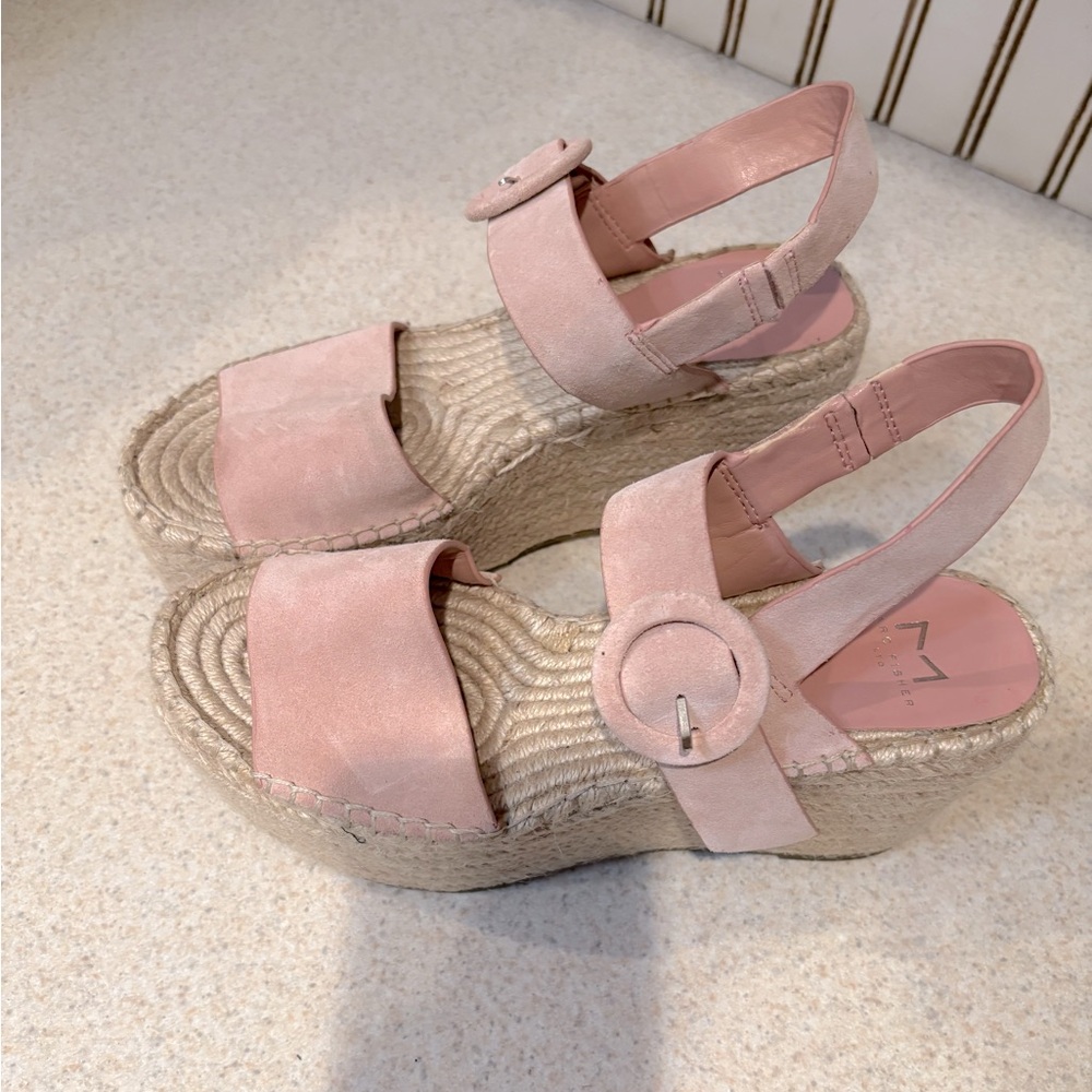 Marc Fisher Black Espadrille Platform Shoes